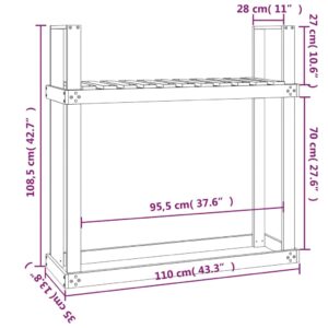 vidaXL Vedställ vit 110x35x108,5 cm massiv furu - Bild 8