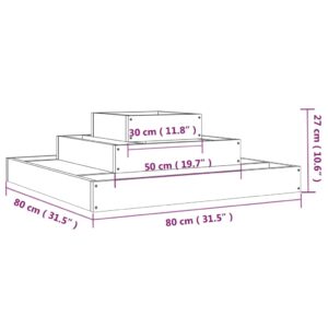 vidaXL Odlingslåda svart 80x80x27 cm massiv furu - Bild 7