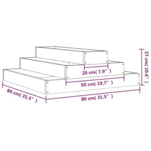 vidaXL Odlingslåda svart 80x80x27 cm massiv furu - Bild 7