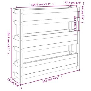 vidaXL Odlingslåda vit 112x25x104,5 cm massiv furu - Bild 9