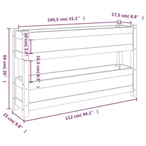 vidaXL Odlingslåda vit 112x25x66 cm massiv furu - Bild 9