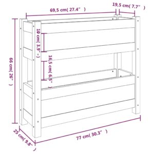 vidaXL Odlingslåda vit 77x25x66 cm massiv furu - Bild 9