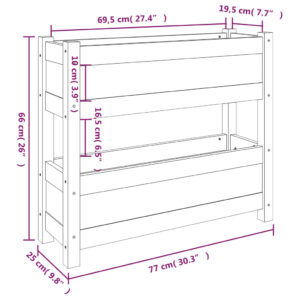 vidaXL Odlingslåda svart 77x25x66 cm massiv furu - Bild 9