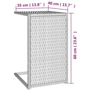 vidaXL C-sidobord brunt 40x35x60 cm konstrotting - Bild 7