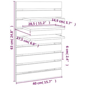 vidaXL Väggmonterade sängbord 2 st vit massiv furu - Bild 10