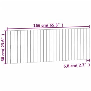 vidaXL Väggmonterad huvudgavel vit 166x3x60 cm massiv furu - Bild 8