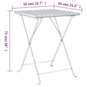 vidaXL Hopfällbart caféset 3 delar konstrotting svart - Bild 11