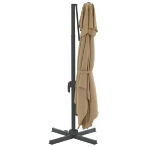 vidaXL Frihängande parasoll med ventilation taupe 300x300 cm - Bild 5