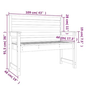 vidaXL Trädgårdsbänk 109x48x91,5 cm massiv furu - Bild 7