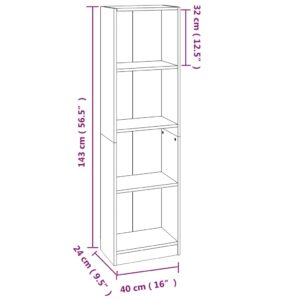 vidaXL Bokhylla 4 hyllor brun ek 40x24x143cm konstruerat trä - Bild 7