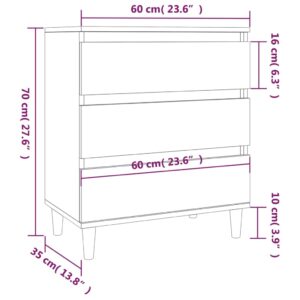 vidaXL Byrå rökfärgad ek 60x35x70 cm konstruerat trä - Bild 10