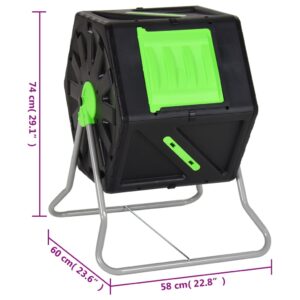 vidaXL Roterande kompost 60x58x74 cm 105 L polypropen - Bild 9