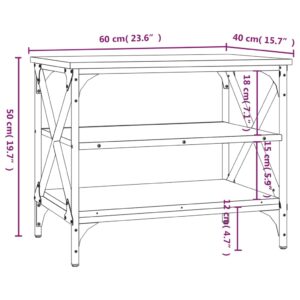 vidaXL Tv-bänk rökfärgad ek 60x40x50 cm konstruerat trä - Bild 9