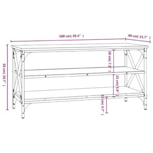 vidaXL Tv-bänk svart 100x40x50 cm konstruerat trä - Bild 8