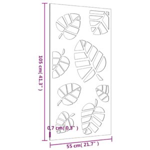 vidaXL Väggdekoration 105x55 cm rosttrögt stål bladdesign - Bild 8