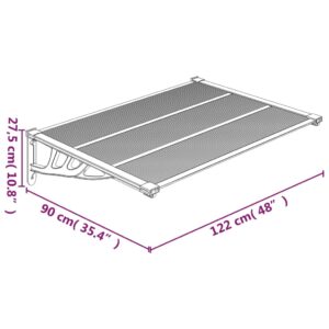 vidaXL Entrétak grå och transparent 122x90 cm polykarbonat - Bild 6