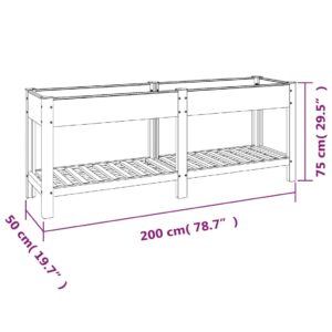 vidaXL Upphöjd odlingslåda grå 200x50x75 cm WPC - Bild 7