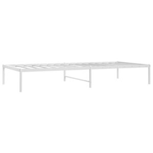 vidaXL Sängram metall vit 90x200 cm - Bild 4