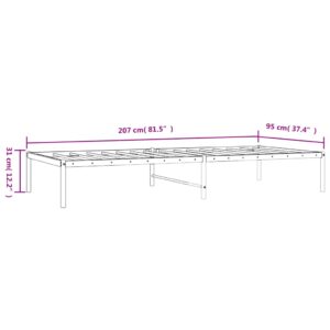 vidaXL Sängram metall vit 90x200 cm - Bild 7