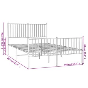 vidaXL Sängram med huvudgavel och fotgavel vit metall 140x200 cm - Bild 9