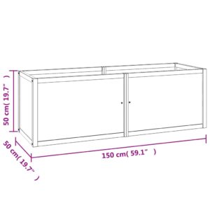 vidaXL Odlingslåda upphöjd 150x50x50 cm massivt teakträ - Bild 8