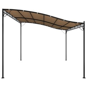 vidaXL Paviljong taupe 4x3 m 180 g/m² tyg och stål - Bild 4