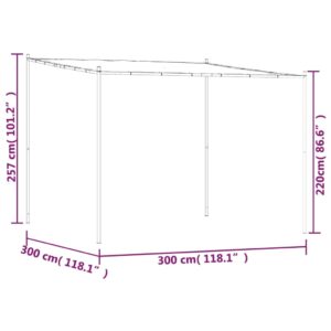 vidaXL Paviljong antracit 3x3 m 180 g/m² tyg och stål - Bild 8