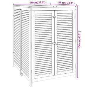 vidaXL Förvaringslåda för trädgård 70x87x104 cm massivt akaciaträ - Bild 9