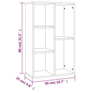 vidaXL Bokhylla/skänk brun ek 50x25x80 cm konstruerat trä - Bild 12