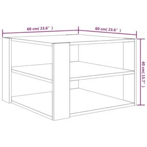 vidaXL Soffbord rökfärgad ek 60x60x40 cm konstruerat trä - Bild 6