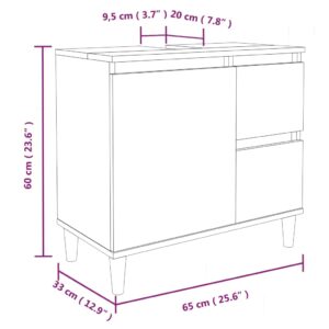 vidaXL Badrumsskåp betonggrå 65x33x60 cm konstruerat trä - Bild 11