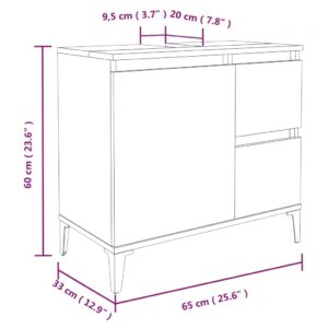 vidaXL Badrumsskåp betonggrå 65x33x60 cm konstruerat trä - Bild 11