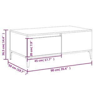 vidaXL Soffbord rökfärgad ek 90x50x36,5 cm konstruerat trä - Bild 10