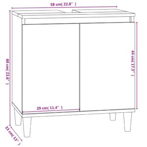 vidaXL Tvättställsskåp vit 58x33x60 cm konstruerat trä - Bild 10