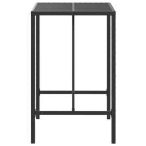 vidaXL Barbord med glasskiva svart 70x70x110 cm konstrotting - Bild 4