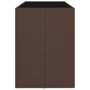 vidaXL Barbord med glasskiva brun 185x80x110 cm konstrotting - Bild 4