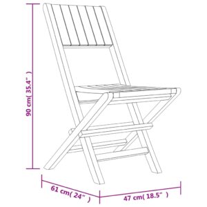 vidaXL Hopfällbara trädgårdsstolar 6 st 47x61x90 cm massiv teak - Bild 5