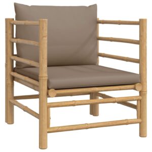 vidaXL Loungegrupp 6 delar taupe dynor bambu - Bild 7