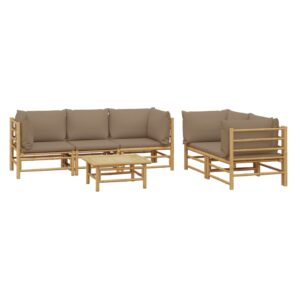 vidaXL Loungegrupp 6 delar taupe dynor bambu - Bild 3