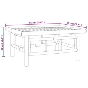 vidaXL Loungegrupp 4 delar gräddvita dynor bambu - Bild 11