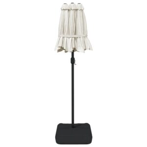 vidaXL Parasoll dubbelt med LED 316x240 cm sandvit - Bild 7