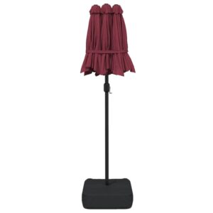 vidaXL Parasoll dubbelt med LED vinröd 316x240 cm - Bild 7