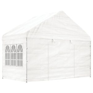 vidaXL Paviljong med tak vit 4,46x4,08x3,22 m polyeten - Bild 3