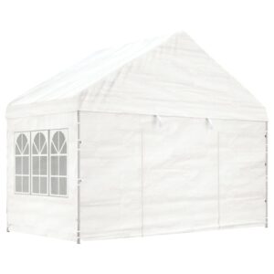 vidaXL Paviljong med tak vit 13,38x4,08x3,22 m polyeten - Bild 3