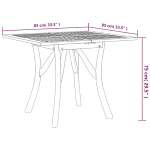 vidaXL Trädgårdsbord 85x85x75 cm massivt akaciaträ - Bild 6