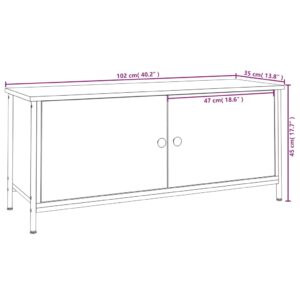 vidaXL Tv-bänk med dörrar grå sonoma 102x35x45 cm konstruerat trä - Bild 10