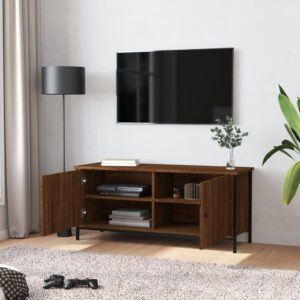 vidaXL Tv-bänk med dörrar brun ek 102x35x45 cm konstruerat trä - Bild 3