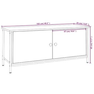 vidaXL Tv-bänk med dörrar brun ek 102x35x45 cm konstruerat trä - Bild 10