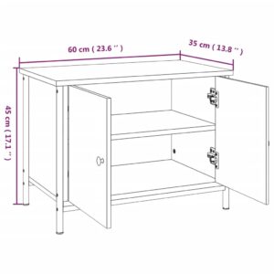 vidaXL Tv-bänk med dörrar grå sonoma 60x35x45 cm konstruerat trä - Bild 10