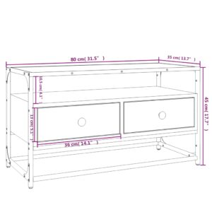 vidaXL Tv-bänk brun ek 80x35x45 cm konstruerat trä - Bild 9